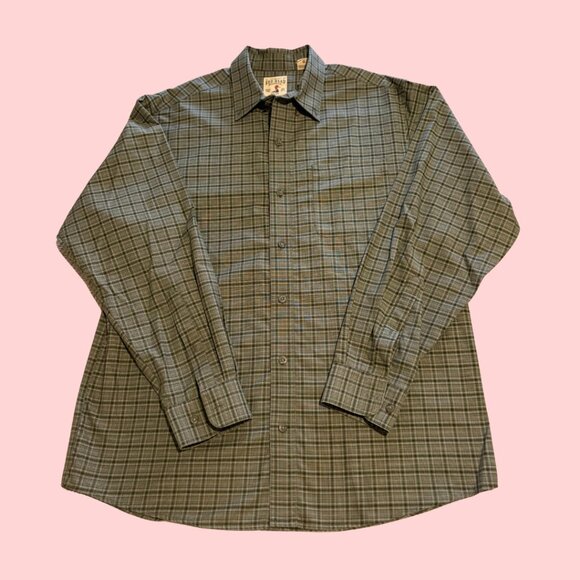 RedHead Men's Wrinkle-Free Easy-Care Long-Sleeve Shirt, Green Plaid, Size L - Picture 1 of 3